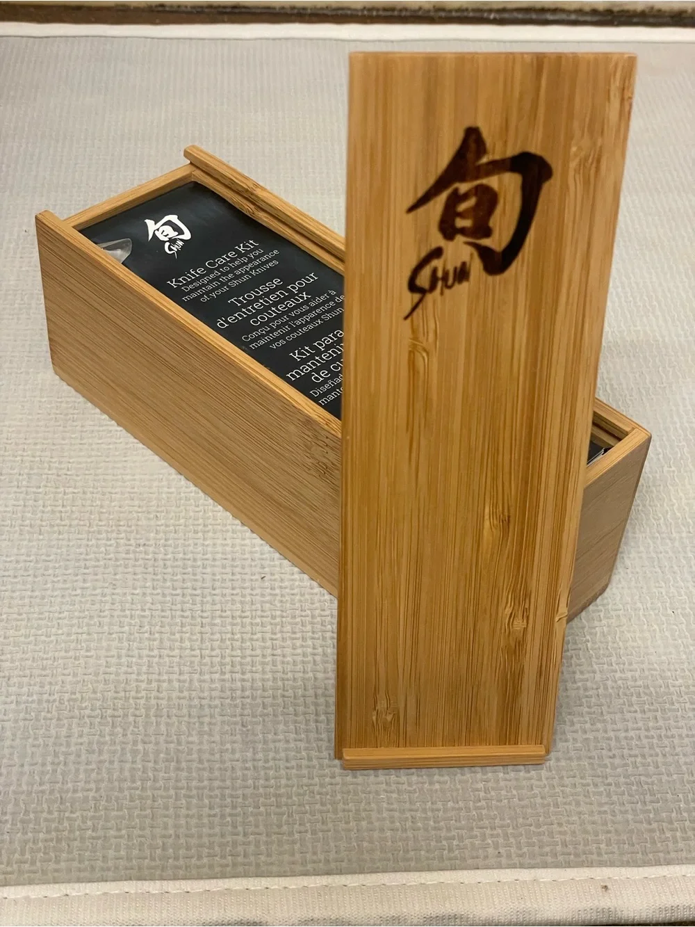 SHUN Knife Care Kit in Bamboo Wooden Box - Maintenance, Remove Tarnish & Rust